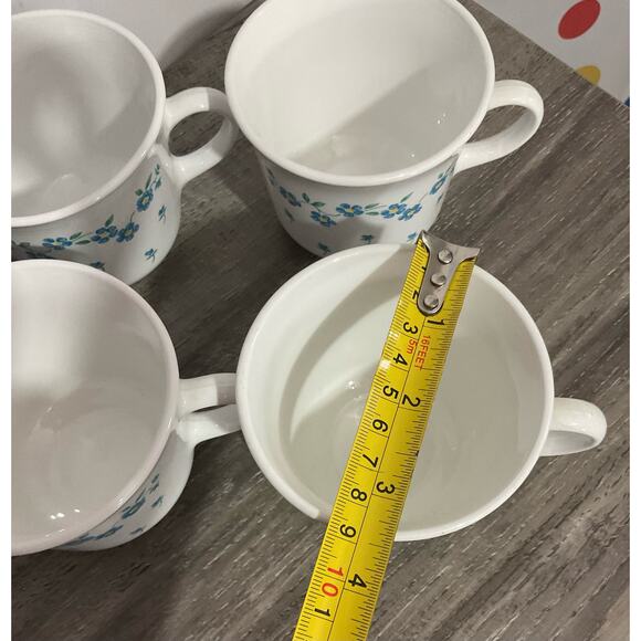 Corelle Forget Me Not Pattern Set Of 4 Corning Mugs 8 OZ - Picture 4 of 11